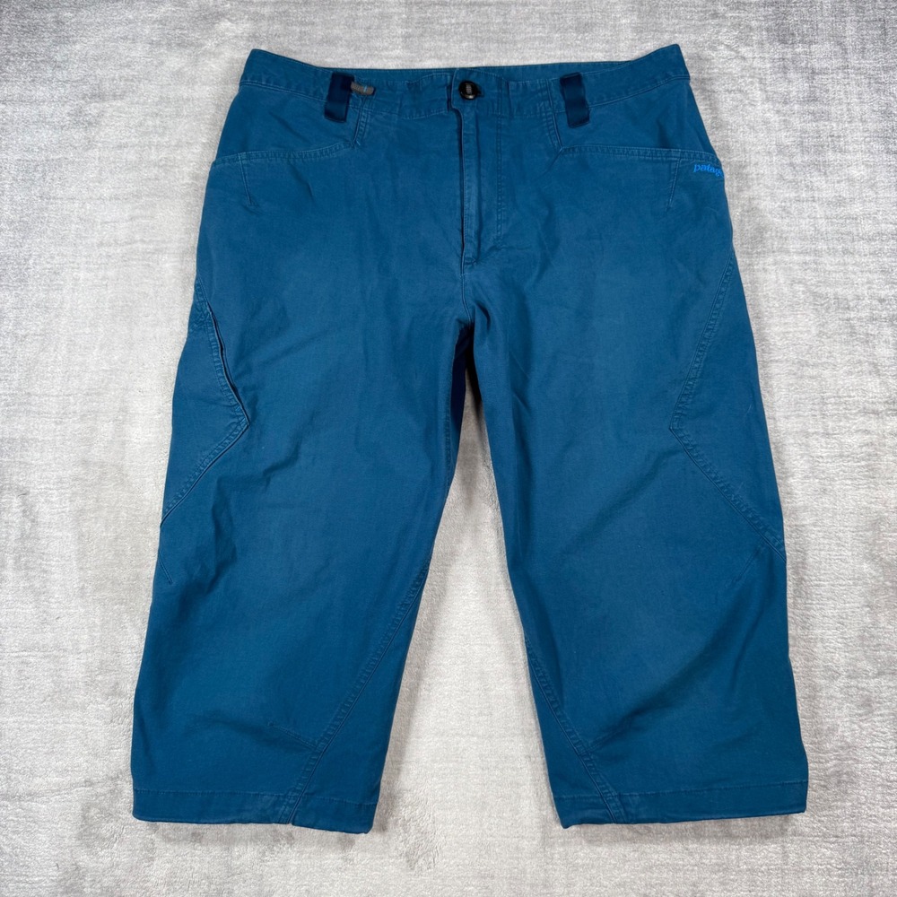 Patagonia Pants Mens 36 Blue Venga Rock Knicker Organic Cotton Hiking Climbing